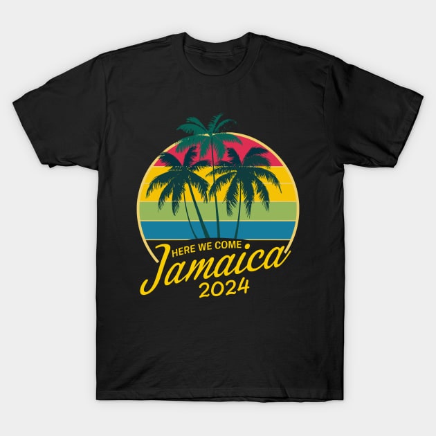 Here We Come Jamaica Trip Girls Trip Family Vacation 2024 T-Shirt by AimArtStudio